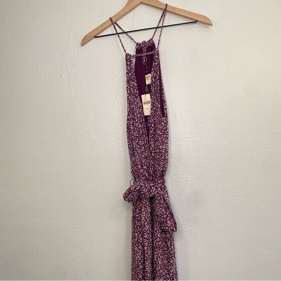 Anthroplogie Maeve womens Claremonto floral jumpsuit size medium NWT purple - Picture 2 of 7